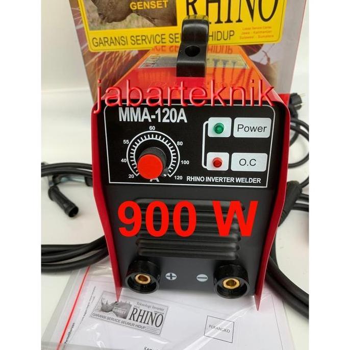 MESIN LAS INVERTER RHINO MMA 120 IGBT TRAFO LAS INVERTER MERAH 900 WATT ORIGINAL DAN TERPERCAYA