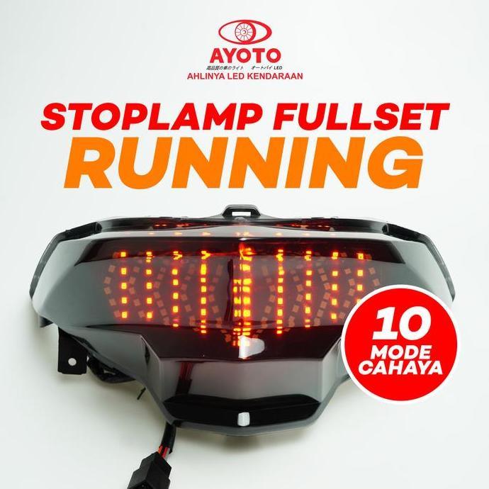 (Live) Ayoto Stoplamp Full Set Running Motor Vario Beat Fi/Esp & Deluxe Led Kualitas Tinggi Plug And