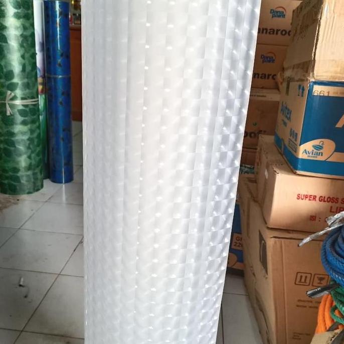 Cotoe- Fiber Pagar Plastik Penutup Pagar Putih Motif 3 D Harga Permeter