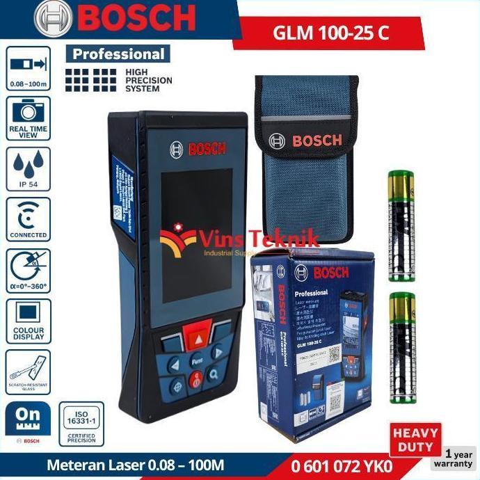 BOSCH GLM100-25 C Meteran Laser Range Finder Digital 100M GLM 100-25 C