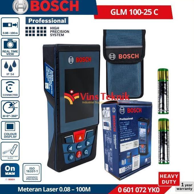 BOSCH GLM100-25 C Meteran Laser Range Finder Digital 100M GLM 100-25 C