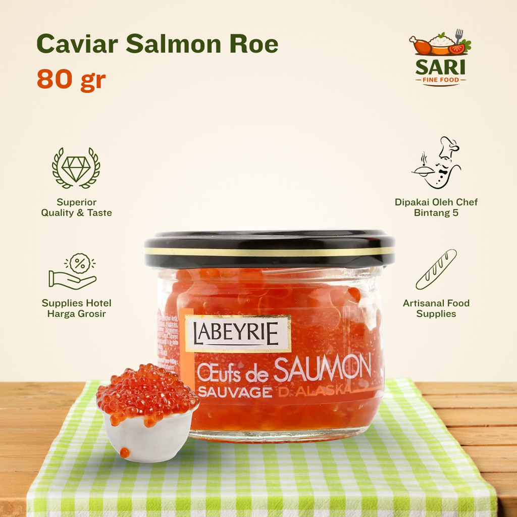 Labeyrie Caviar Salmon Roe Telur Ikan Salmon 80gr