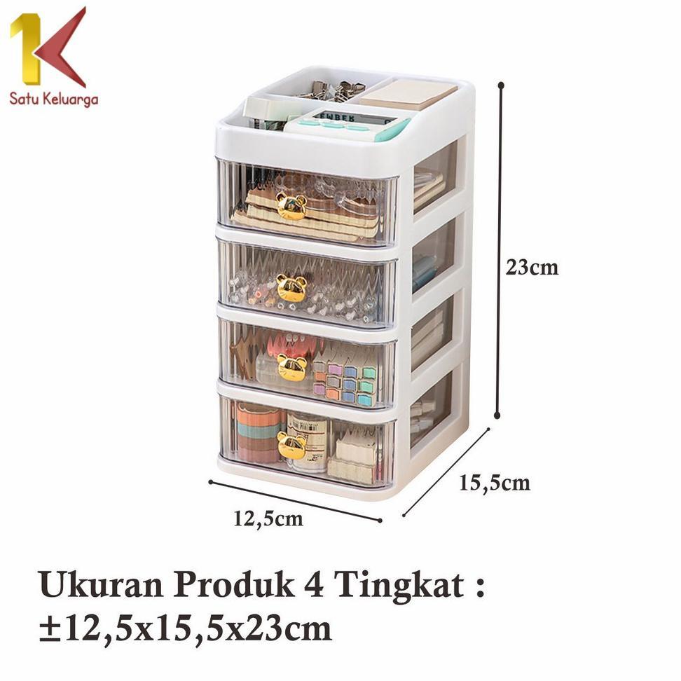 fg-7 Satu Keluarga Rak Kosmetik Serbaguna 3 Laci K166 Desktop Drawer Rak Susun Serbaguna Tempat Make