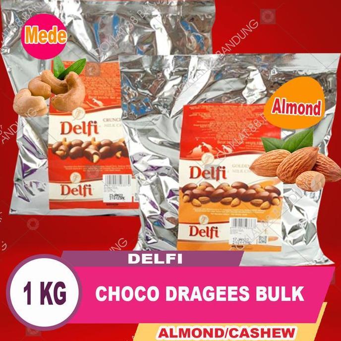 Delfi Almond 1 Kg Cashew 1Kg Coklat Lebaran Dragees, Coklat Delfi Almonds Mede 1 Kilo Gram Food Snac