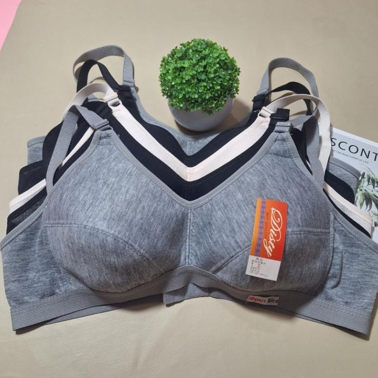 OFFICIAL PAKET 6 PCS SPORT BRA WANITA BH TAMPA KAWAT BRA TANPA BUSA BRA DISTY 34-36-38-40-42