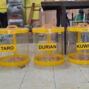 Tabung Aquarium Es buah Acrylic 40x40 BULAT Wadah minuman Akrilik