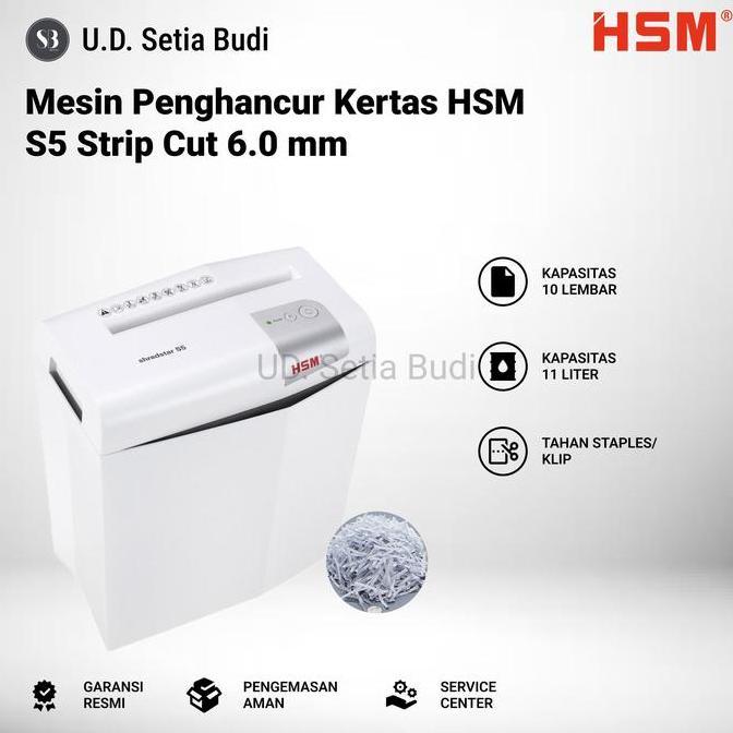 NEW Mesin Penghancur Kertas HSM S5 Strip Cut 6.0 mm