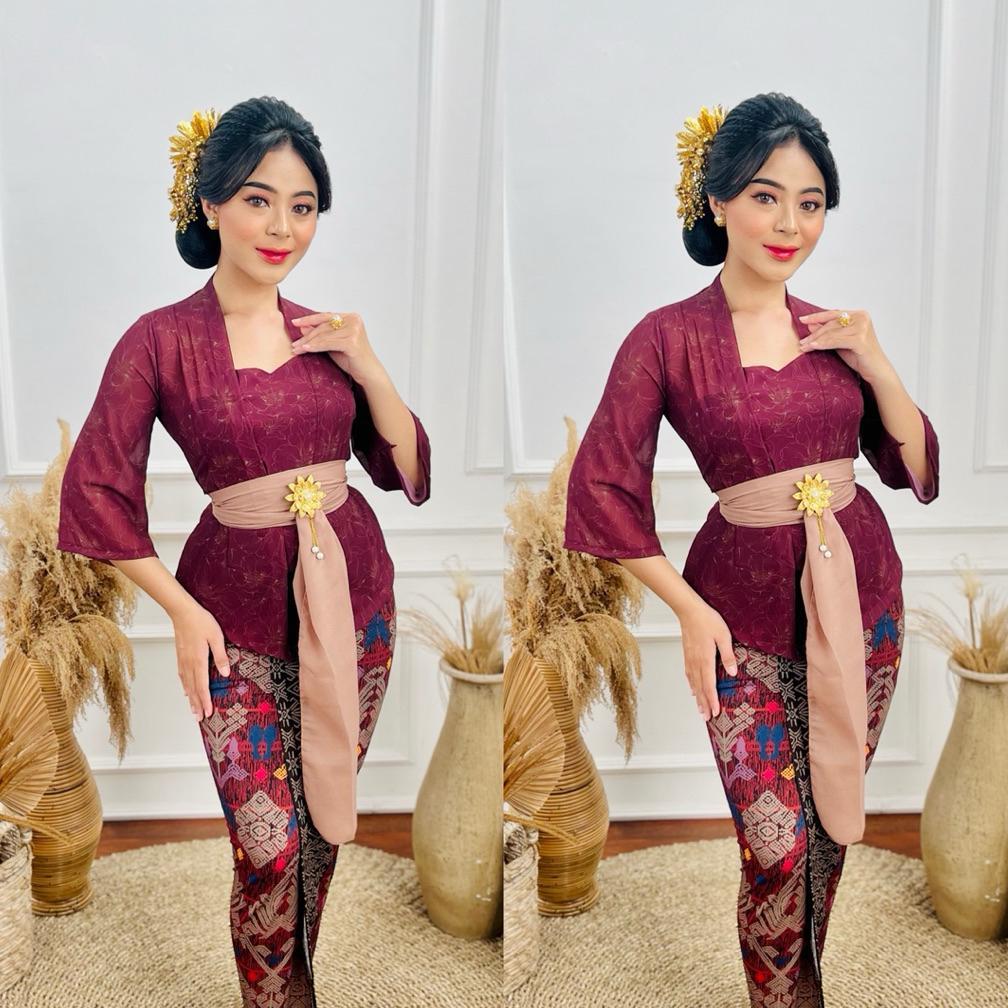 EXCLUSIVE KEBAYA ATASAN HELLENA SIFON BUNGA/KEBAYA MODERN/TRADISIONAL TERLARIS/KEBAYA BALI WANITA KO