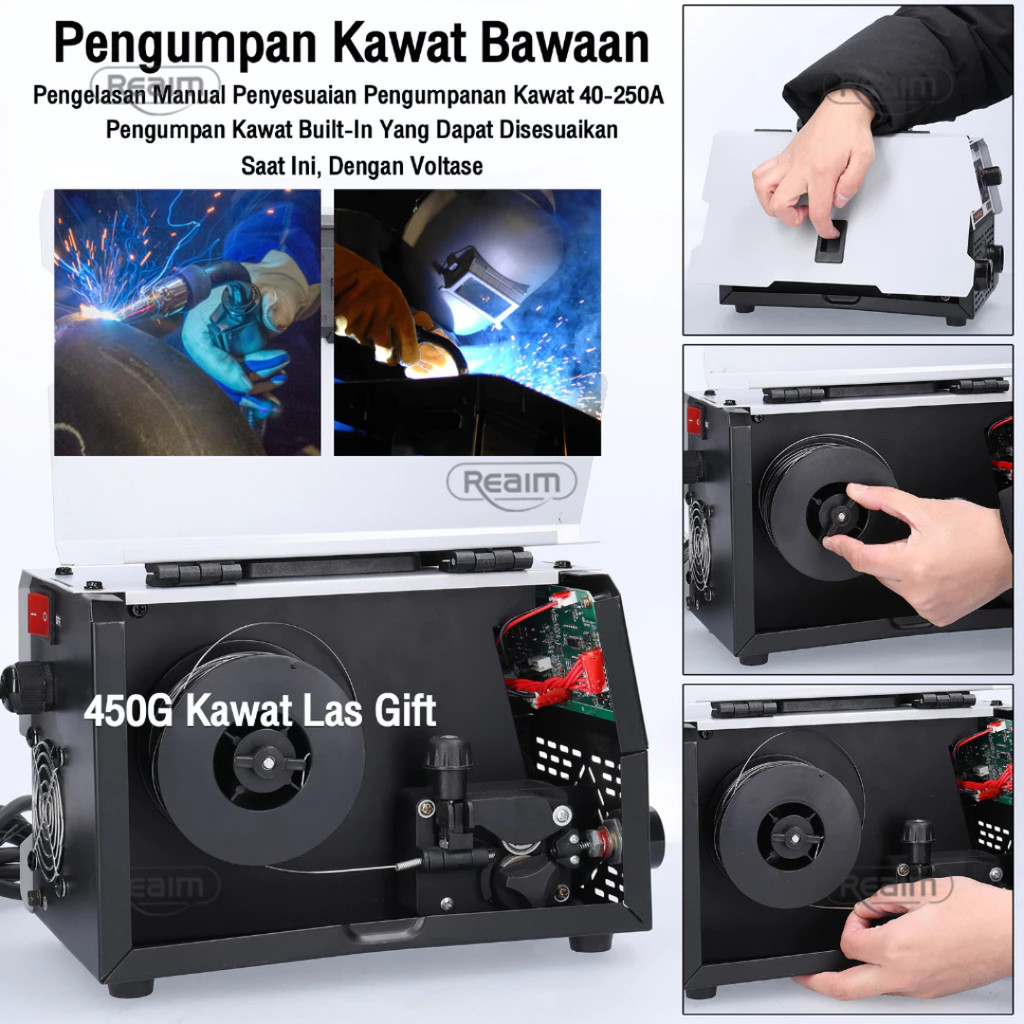 Reaim Las Listrik Welding Machine - Mesin Travo Las Listrik Inventer Model: Mig-250 - Mesin Las Mig 