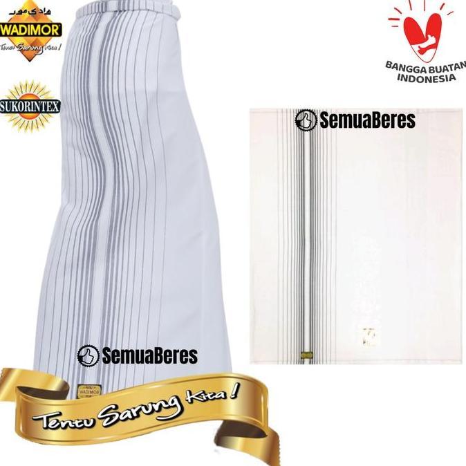 Sarung WADIMOR POLOS WARNA Hitam / Putih / Abu / Navy / Biru / Tumpal - Sarung Sholat Pria Dewasa