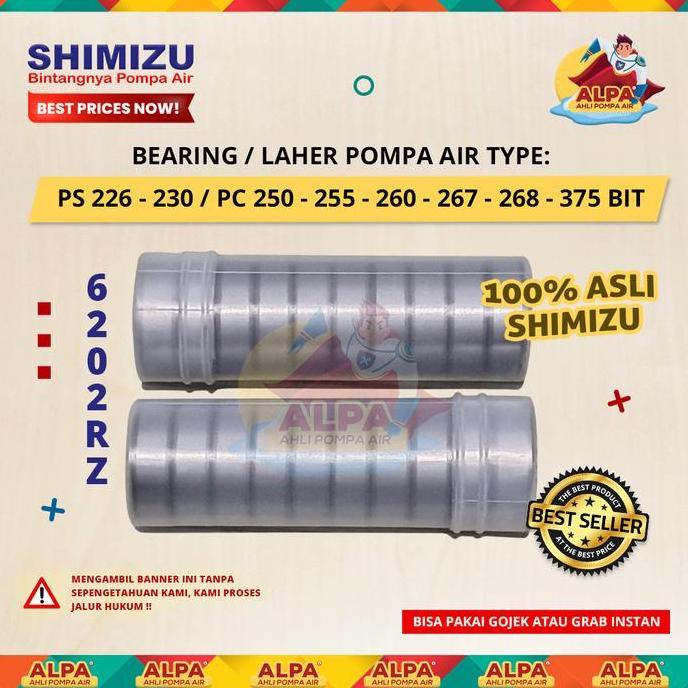 Ready Bearing / Laher SHIMIZU ASLI 6202RZ (Tutup Karet)