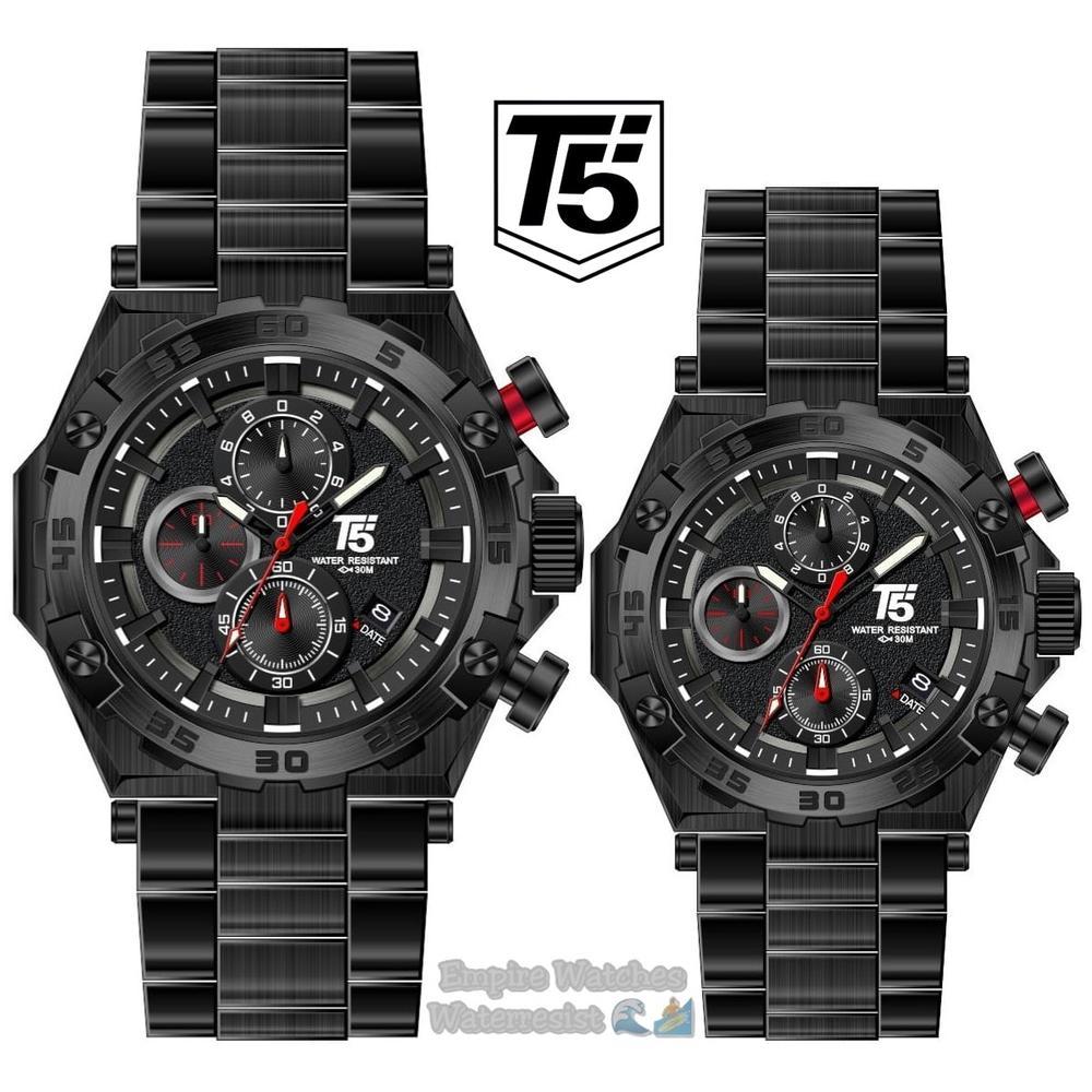Jam Tangan Couple T5 H3847G H3847L 3847 Pria Wanita Cowok Cewek Chrono dan Tanggal Aktif Rantai Stai