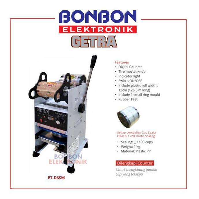 GETRA Mesin Cup Sealer Manual ET-D8S / Mesin Penyegel Plastik Minuman