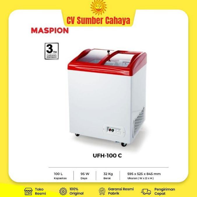 Maspion Chest Freezer Box Kaca 100 Liter Uchida 100L UFH100C UFH-100C