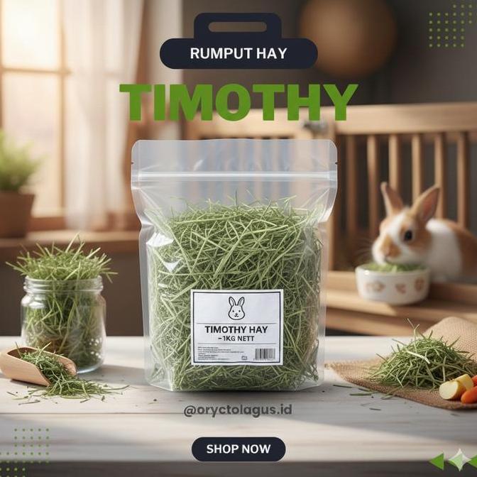 mavelasikan_ - rumput hay timothy makanan kelinci hias kaya serat cocok untuk hamster sulcata guneap