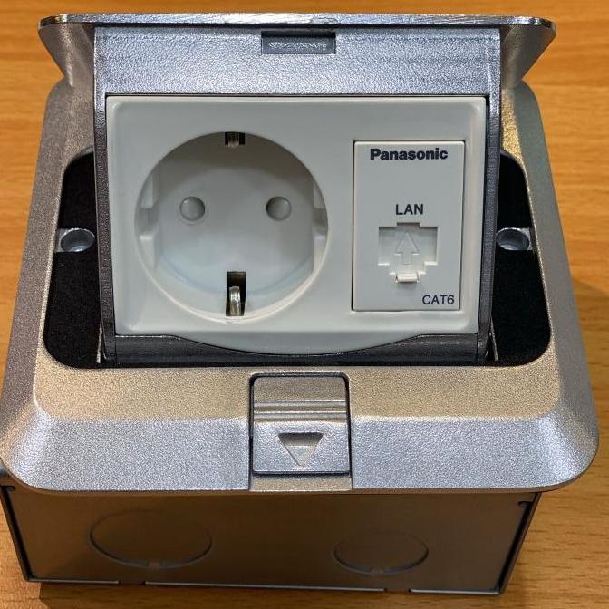Grosir Stop Kontak Lantai Panasonic Stop Kontak Arde + Data Lan Cat6 Cat 6