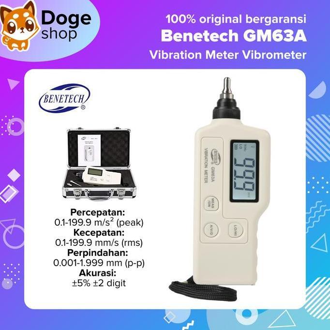 Benetech GM63A Vibration Meter Vibrometer Analyzer Acceleration LED Digital