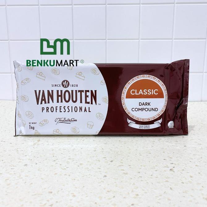 Van Houten Dark Compound Classic Block (1 Kg) | Coklat Batang Van Houten Professional Cokelat (1000 