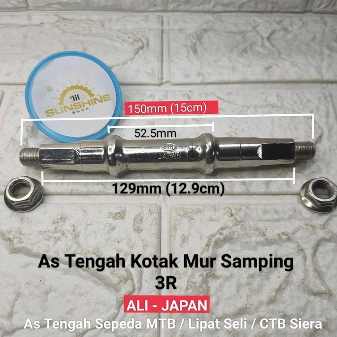 As BB Kotak Mur Samping 3R ALI JAPAN Untuk Crank Gear Tengah Sepeda