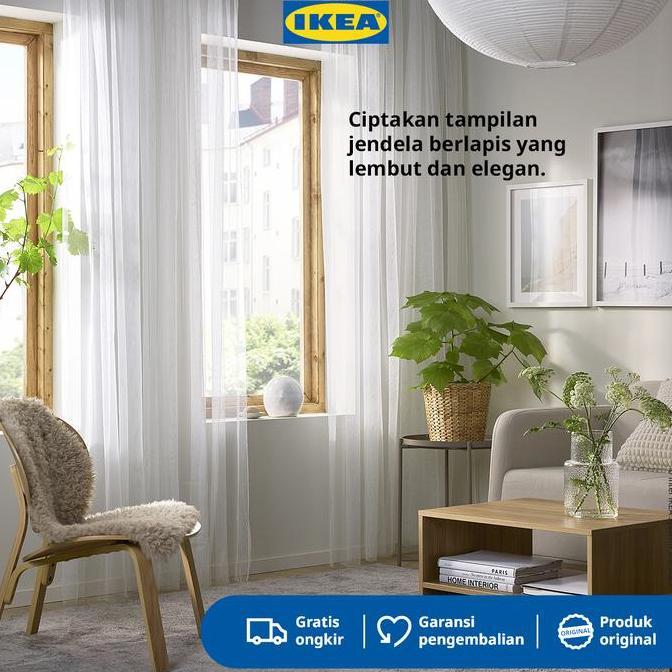 IKEA LILL Vitrase 1 Pasang Putih 280x250cm Tirai Jendela