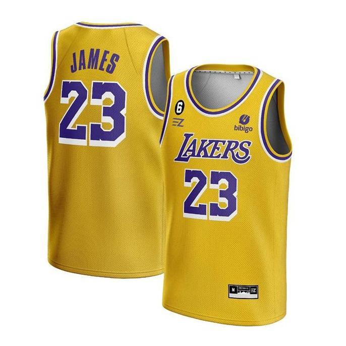 Jersey James Lakers #23 KUNING - Swingman Bola Basket Baju Kaos T-Shirt Tshirt Atasan Costum Kostum