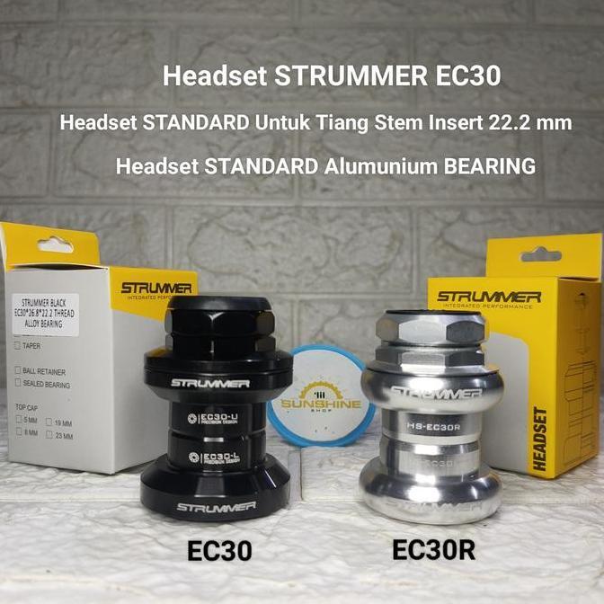 Headset Bearing STRUMMER EC30R Kom Fork Steertube Standard DRAT ULIR 25.4mm Tiang Stem Insert 22.2mm