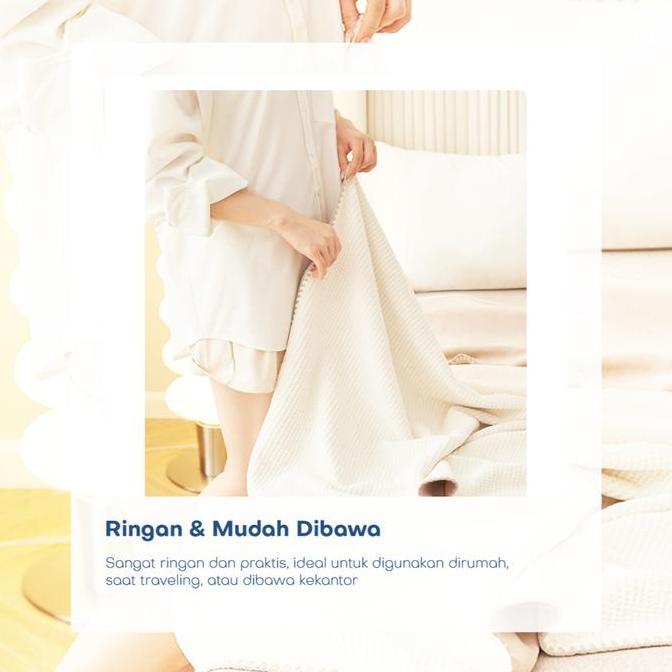 UNITWO Waffle Blanket Selimut Rajut Waffle Lembut & Nyaman