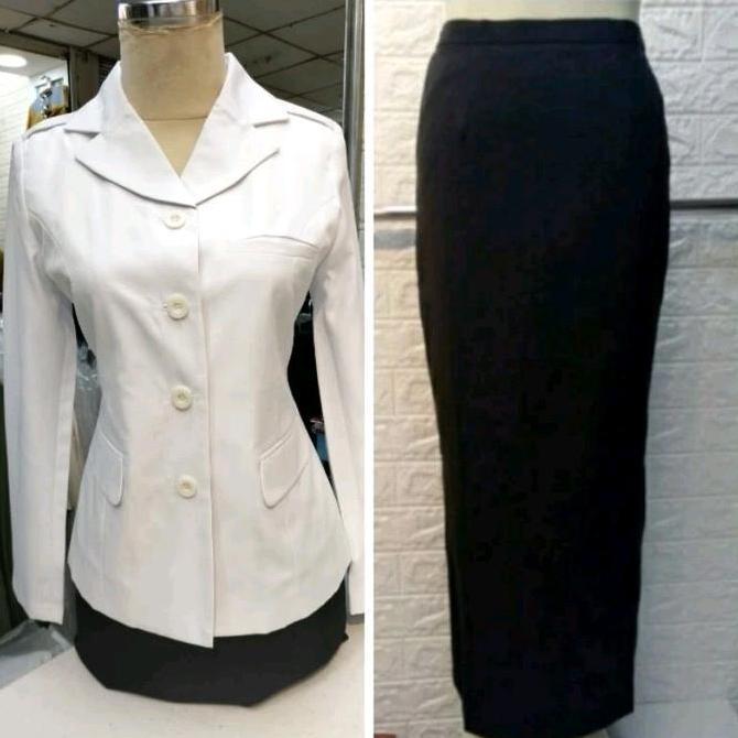 Termurah / Hot Sale Seragam Lichandra Seragam Putih Hitam Wanita Baju Dinas Pdh Putih Hitam Seragam 