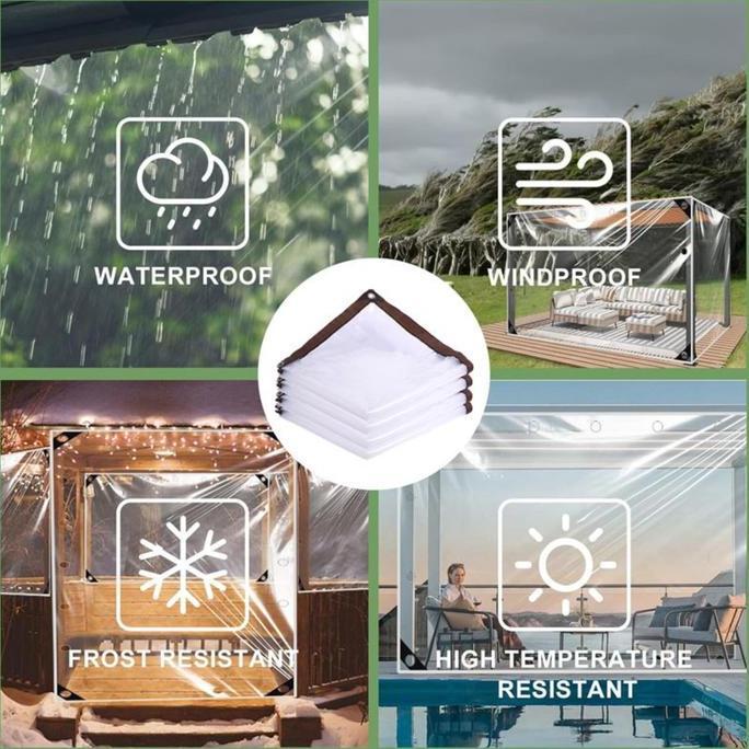 LOANHERCH Tenda Hujan Plastik /Terpal Plastik Bening Tebal Anti UV Green House / Tahan Air Penutup A