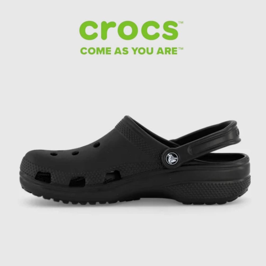 100%ORIGINAL CROCS Sandal Unisex Classic Clog Black Lentur Kualitas Bagus Murah Sandal pria