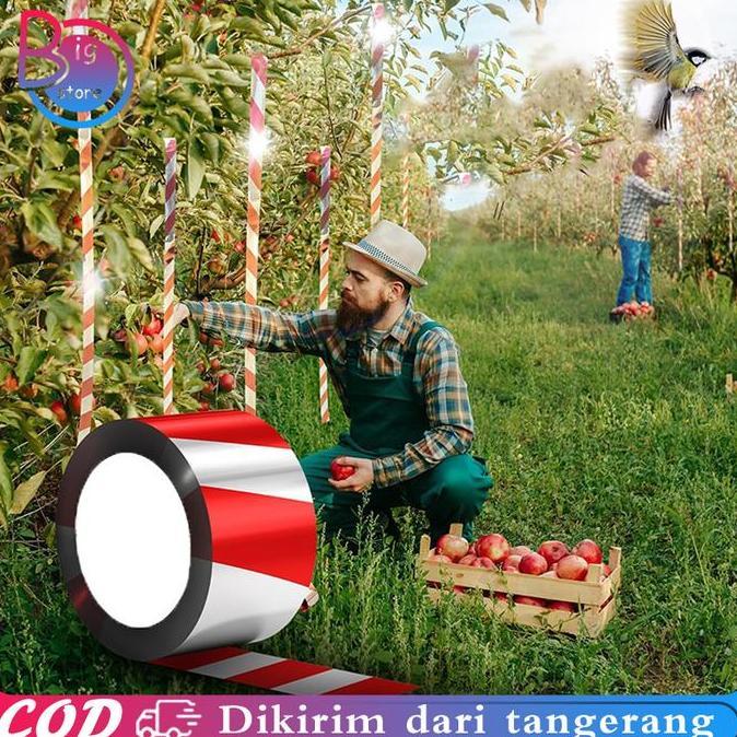 LOANHERCH 80m Reflektif Sabuk Pita Pengusir Burung Sawah Pengusir Burung Pipit Di Sawah Tali Pengusi