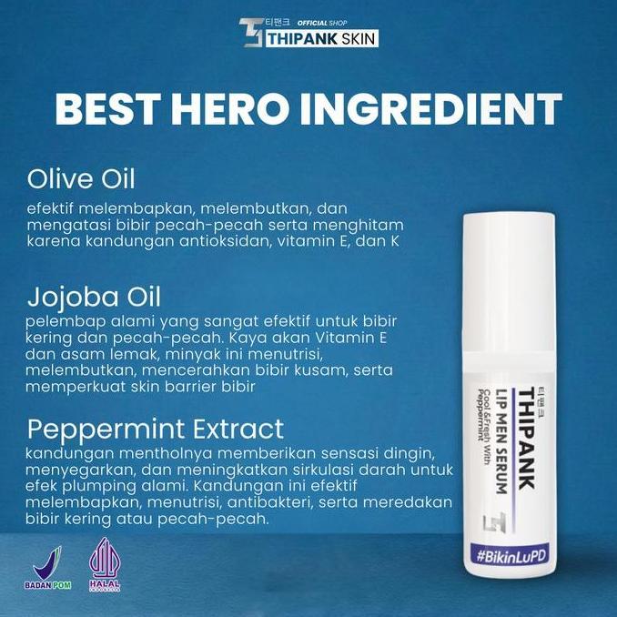 Feisumasuku- Thipank Lip Serum Pria With Extrack Peppermint Lip Serum Cowok Terbaik Lip Serum Bibir 