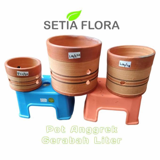 Pot Anggrek Tanah/Gerabah Liter Terakota murah