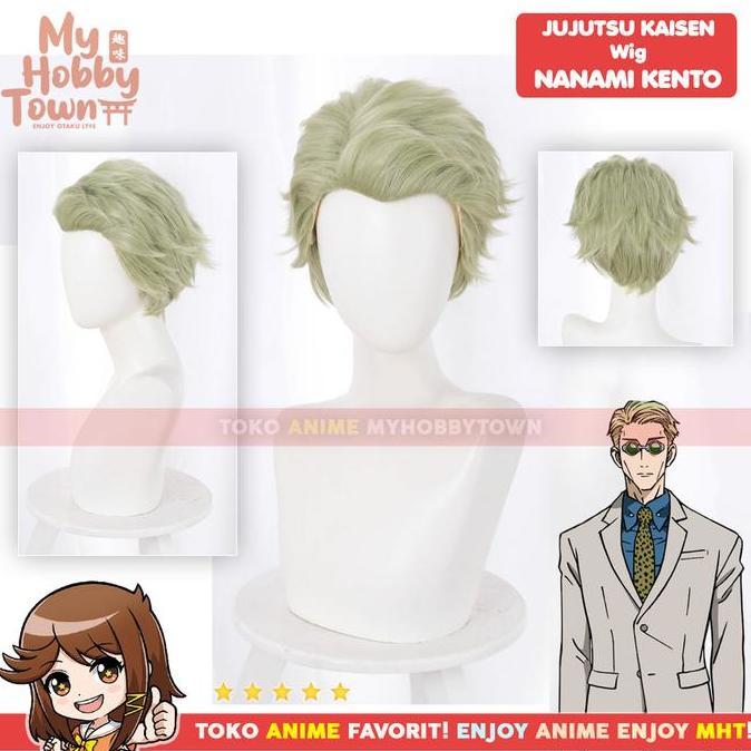 Wig Cosplay Anime Jujutsu Kaisen : Nanami Kento Rambut Palsu