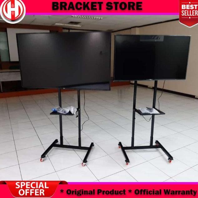 Standing Bracket tv 32 43 50 55 Inch Bracket Standing TV Roda Pengonci