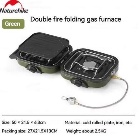 Itaratnasih - Kompor Lipat Naturehike Nh22Rj003 Double Burner Camping Piknik