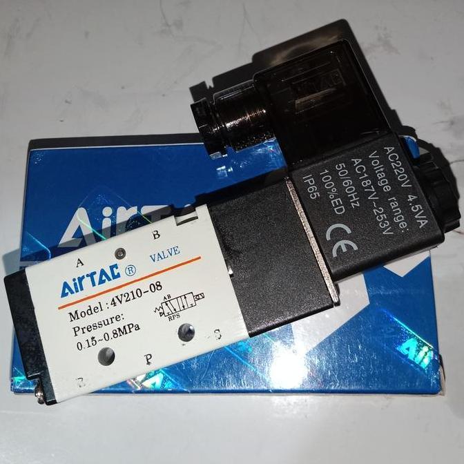 Murah Selenoid Valve Airtac 4V210-08 Ac 220/Dc24/ Selenoid Airtac 4V210-08