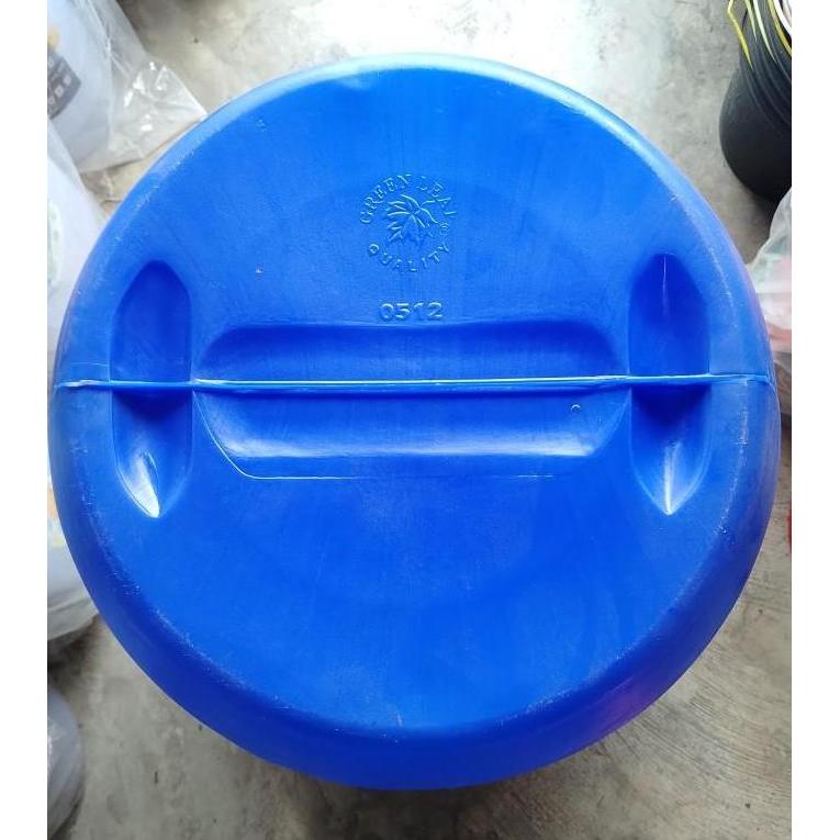 Tong Air Besar 120 Liter BIRU GREEN LEAF / Tong Air Tutup Plastik 120 Liter Tebal dan Kuat / Tong Pe