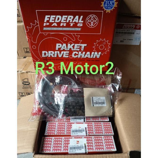 PROMO GIR SET / GEAR SET FEDERAL FP-412P0-K41-220C 420H-106L-14T-39T UNTUK MOTOR SUPRA X 125 FI 2014