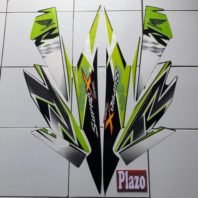 Striping Motor Supra X 125 2010 Putih-Hijau