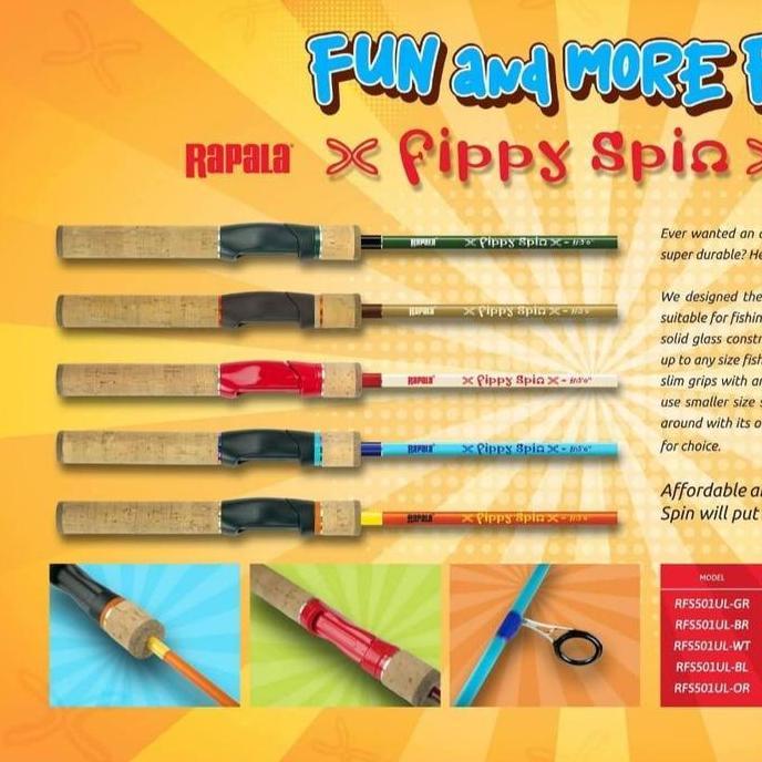 Rod SPINNING RAPALA FIPPY SPIN FS-501UL / 150cm (Line Test 1-5lbs) ONE PIECE SOLID
