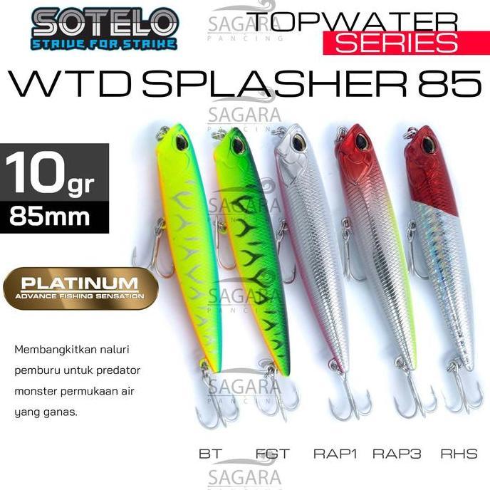 Minnow Sotelo WTD Splasher B 85 Top Water | Minnow Floating | Minnow Mengambang | Umpan Pancing