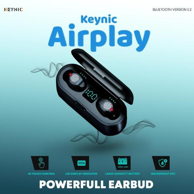Keynic AIRPLAY Powerfull Earbuds bluetooth with mini Power Bank