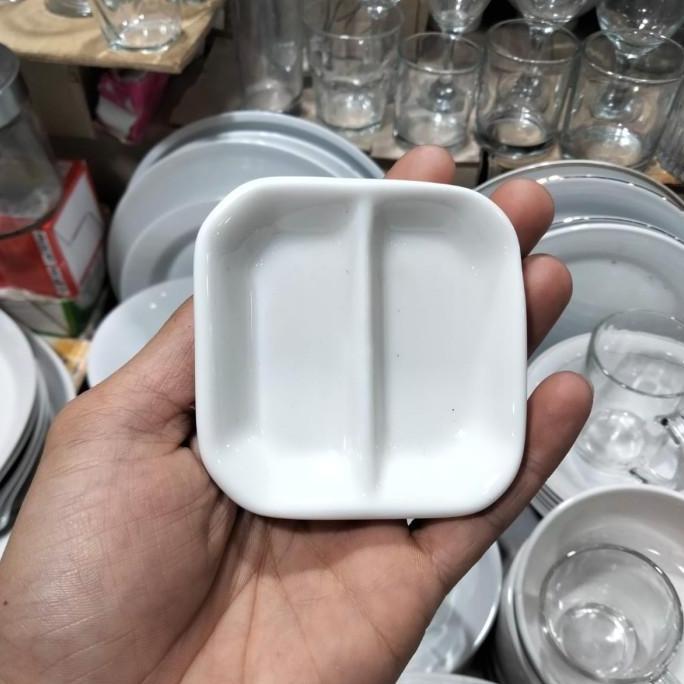 PIRING SAMBAL KERAMIK SEKAT 2 / DOUBLE SAUCE DISH SAFEWARE