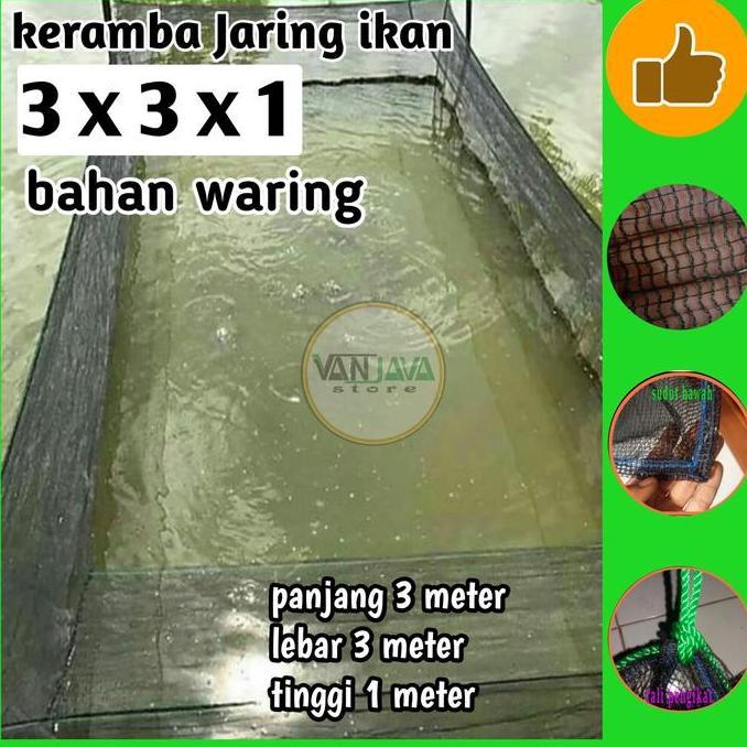 keramba kotak ikan jaring apung karamba ikan 3x3x1 kerambah hapa ikan