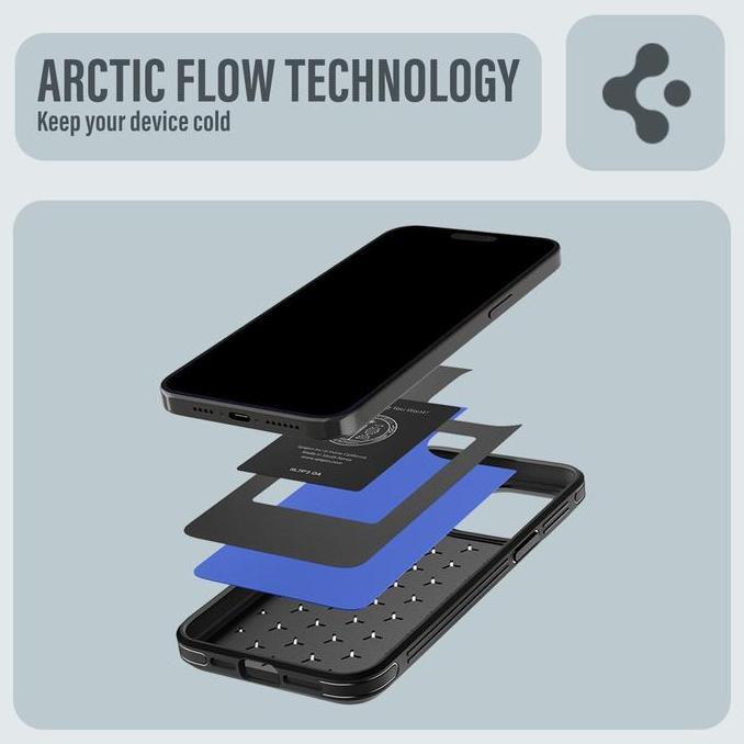 Case iPhone 15 Pro Max Plus Spigen Cryo Armor Cooling Gaming Casing