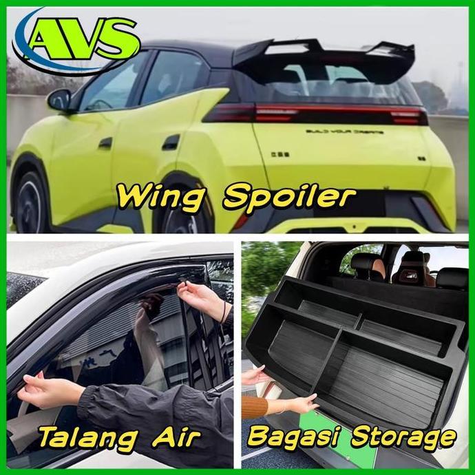 HARGA SAHABAT - BYD Atto 1 Aksesoris import Wing Spoiler | Talang Air Rain Visor | Bagasi Storage Bo