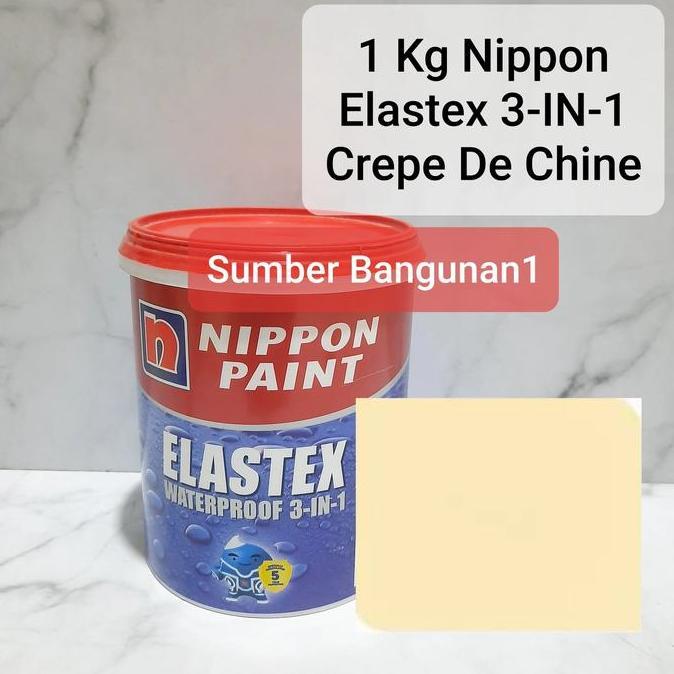 Cat tembok 1 kg cream crepe de chine nippon elastex 1kg exterior luar