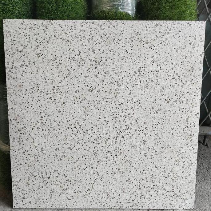 GRANIT 60x60 TERRA WHITE INFINITE 60x60 TERASO / TERAZZO ABU INDUSTRIAL / KERAMIK ABU SEMEN