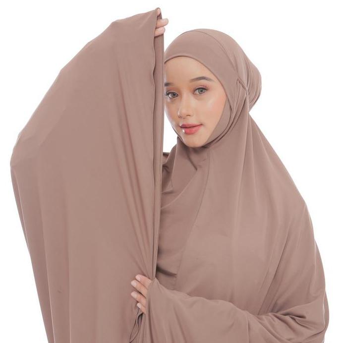 MAYSARON - Mukena Dewasa Jumbo Khadijah Menutup Dagu Jersey Premium Polos Calista Series